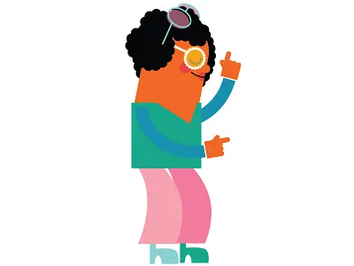 Doubbble Shades character design dance disco illustrator limited palette platforms shades woman of color