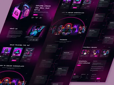 NFT- Landing Page design digital agency illustration landing page design nft nft landing page nft marketplace nft team nft ui design nft ui landing page nft ui ux ui ui design uiux