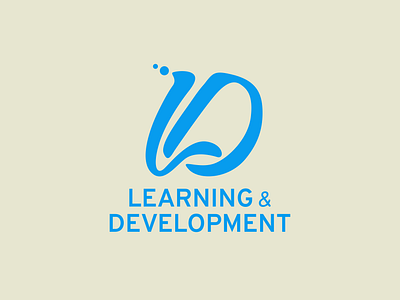 L&D Logo amoeba bandwidth blue brand branding courses development gooey growth learn learning lettermark logo logomark script teach teaching type typography