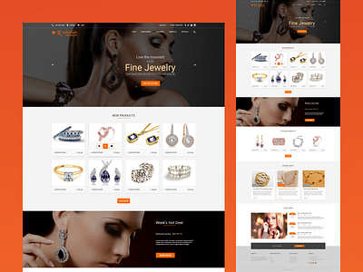 Fine Jewelry 2022 artistic branding clean design diamond elegant fine jewelry girls gold graphic design home page illustration jewelry landing page ui uiux design ux web design website