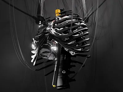 ar.target – 3D digital lungs 3d animation chrome design digital dribbble future metaverse motion graphics nft skeleton