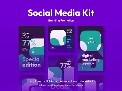 Social Media Kit | Branding Digital Agency branding byhelowpal design digital agency digital art flyer graphic design illustration instagram layout naufal milan okto rizki post promotion purple rebranding reels social media kit socialmedia template layout templates