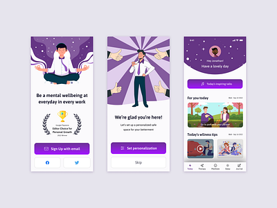 Mindfulness meditation app design app app ui courses habit meditation meditation app meditation app ui mind mindfulness mindfulness app mobile mobile app mobile apps self self development self improvement tips ui design wellbeing wellness