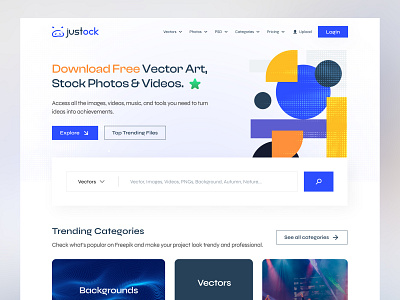 Justock - Microstock Marketplace Website agency design file upload freepik marketplace micro sell microstock microstock ui modern pikbest shutterstock stock stock market stock ui ui ui design uiux ux design vecteezy website