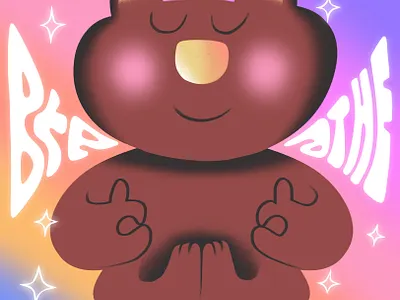 breathe breathe bright cartoon childrens colorful colourful cute illustration kids meditation vibrant