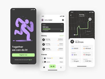 Running Mobile App app design figma mobile mobile app run run app running app sport sport app ui workout