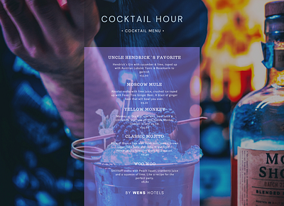 Cocktail Menu graphic design