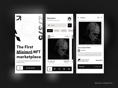 Minimal NFT Marketplace Concept app app designer clean dailyui minimal nft simple ui design uiux