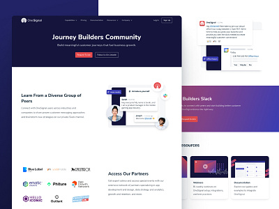 OneSignal Journey Builders Community Page community customer engagement messaging strategy onesignal ui