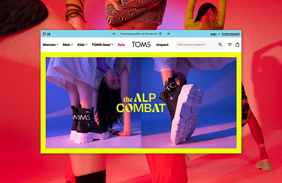 TOMs Alp Combat branding design shoes toms typography web design