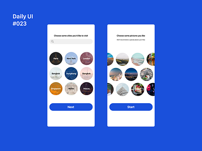 Daily UI 023: Onboarding 023 app dailyui design interface ixd onboarding trip ui uidesign uiux ux uxdesign uxui