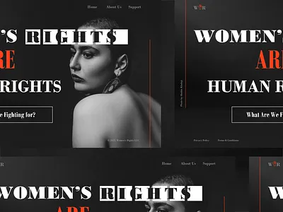 Brutalist Style Website - Women's Rights black bold typography brutal brutal design brutalism brutalist creative dark graphic design landing layout minimal red redesign sepidy typography ui ux website white