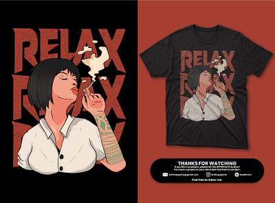 Relax Girl apparel cigarette cover story design girl illustration teen tees tshirt wear