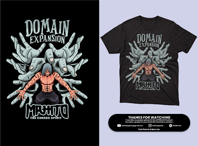 Domain Expansion apparel artwork cover story design digital illustration fan art illustration jujutsu kaisen tees tshirt wear