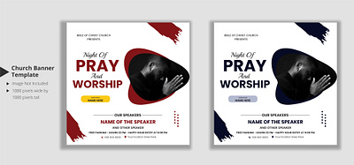 Night prayers worship conference flyer and banner template praise