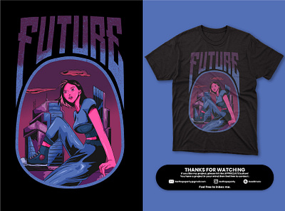 Future Girl apparel artwork clothing cover story cyberpunk design digital illustration future illustration streetwear tees tshirt tshirt design tshirtdesign urbanwear wear