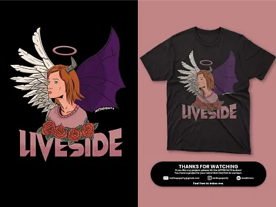 Live Side angel apparel cover story design devil digital illustration hand drawn illustration tees tshirt tshirt design wear