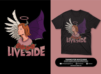 Live Side angel apparel cover story design devil digital illustration hand drawn illustration tees tshirt tshirt design wear