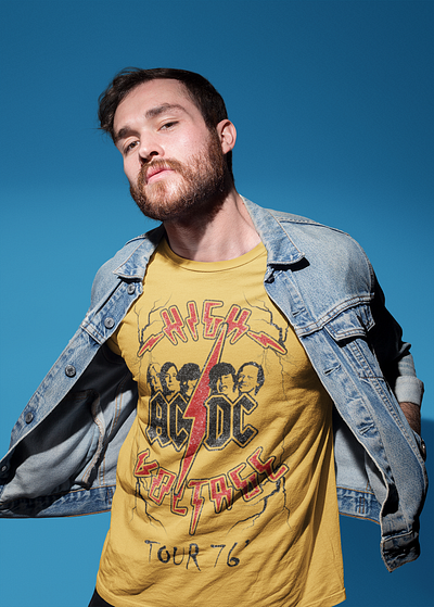 AC/DC Band Tour 76 T-shirt Design for Client 3d art branding concept design design graphic design graphical design illustration logo print on demand t shirt