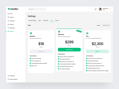 Sweden - Pricing Components animate b2b billing clean component dashboard minimalist modern plans price pricing pricing card pricing page pricing plan product product design saas startup subscription uiux