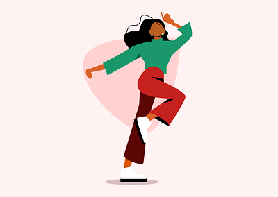 Trendy Woman Dancing Illustration – Modern Flat Vector Art in Vi abstract female figure clean and clear colorful fashion illustration creative vector people dancing woman graphic dribbble flat vector illustration illustration joyful movement art lifestyle illustration minimal vector art modern character design trendy girl illustration vector vector art vector graphic vector illustrations