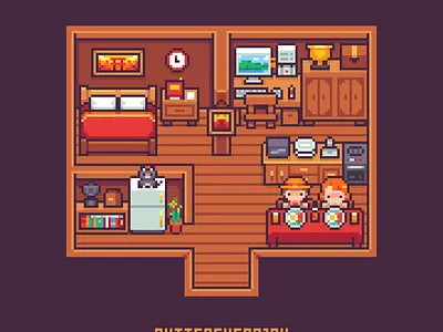 Dinner aseprite game illustration pixel pixelart