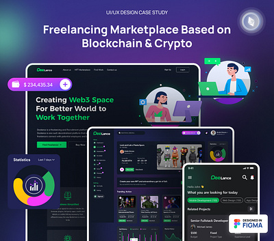 Freelancing Marketplace Based on Blockchain & Crypto blockchaindesign blockchaininnovation blockchainui cryptodesign decentralizedapps design figma freelancemarketplace illustration mockup prototyping ui uiuxdesign ux web3design