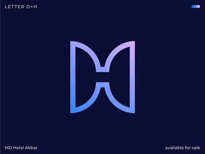 Letter D + H a b c d e f g h i j k l brand identity branding dh logo h logo hd logo identity letter dh letter h letter hd letter logo logo logo design logo designer logo mark logos m n o p q r s t u v w x minimal logo minimalist logo modern logo