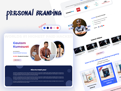 Personal Branding branding figma gautam kumavat hacker influencer landing page mockup personal branding personal website security social ui user interface design ux website