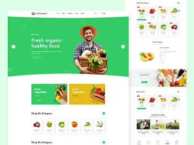 Grocery Landing Page affiliate animation branding design graphic design illustration logo motion graphics ui vector