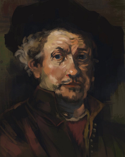 Rembrandt digital painting illustration old masters rembrandt