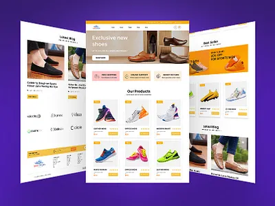 Shoes Website Design b branding ecommerce website graphic design landing page design shoes website design shoes website ui design ui ui ux user interface design usiness website website design website ui design