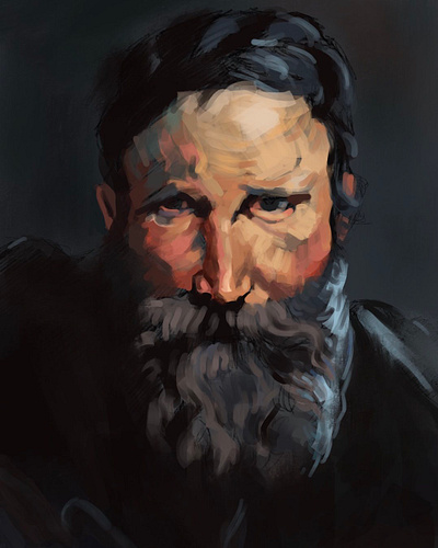 Bearded Man beard digital painting illustration man