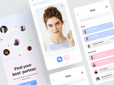 Datting mobile app. app chatting chatting app datting datting app design ios mobile mobile app ui uiux ux