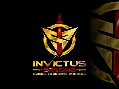 Invictus Strong bodybuilding branding design design logo fitness graphic design gym icon illustration logo logo design logotype sports strong training vector