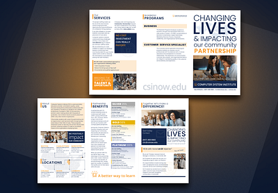 Brochure for CSI educational programs brochure design education figma fonts grids institute marketing press print promo students ui ux