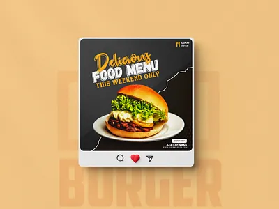 Burger Social Media Post efaysal