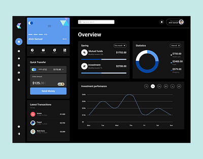 Dashboard overview app dashboard design fintech product design productdesign ui ux