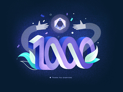 1000 Followers 1000 followers 1k 2d ai animation design illustration motion graphics ui vector