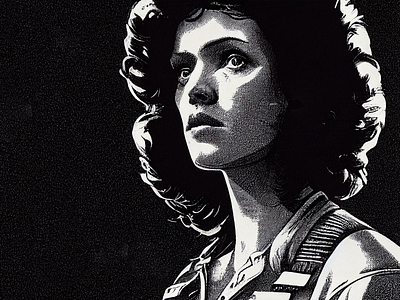 Sigourney Weaver as Ripley (Alien 1979) 1979 ai alien aliens illustration midjourney movie portrait ripley science fiction scifi sigourney weaver