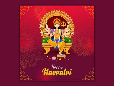 Happy Durga Puja with Goddess Durga Footprint Instagram Creative durga puja durga puja navratri festival happy navratri