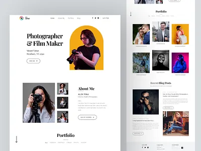 Personal Portfolio Landing page clean colorful header hero landing page moblie model personal photo photographer portfolio portfolio photographer portfolio website shoot ui ui design ux design web web design website