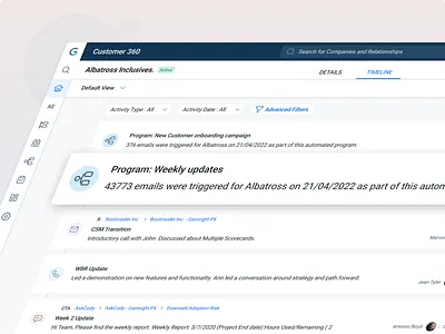 C360 - Timeline design ui ux
