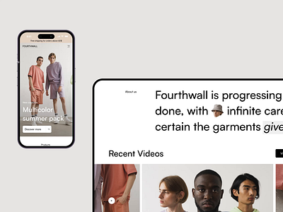Fourthwall: Subpages adobe xd animation apparel clothing design earthtones figma minimal minimalistic simple ui uidesign
