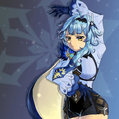 Eula Fanart anime art anime girl anime style character art clipstudio paint digitalart eula fanart genshin impact illustration waifu