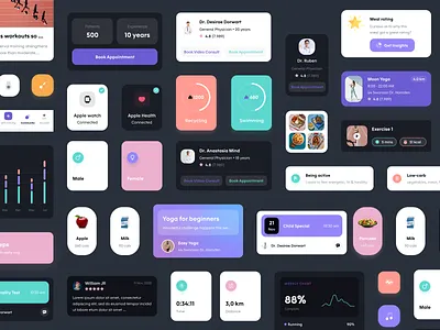 Moocare - Healthcare App bank card clean ui design ecommerce finance health app health care healthcare mobile app mobile ui template theme ui ui design ui kit ui ux user interface