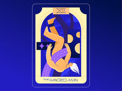 Tarot N 12 — The Hanged Man 2022 card character character design design hanged man illustration man tarot tarot cards vector