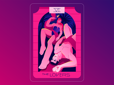Tarot N6 — The Lovers 2022 card character character design couple design illustration lovers man and woman tarot tarot cards vector