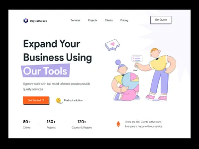 Digital Agency | DigitalCrack 🔥 agency app design landing page marketing mobile app ui ui design ui ux uiux user interface design website ui