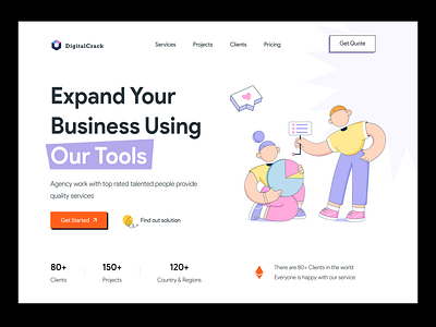 Digital Agency | DigitalCrack 🔥 agency app design landing page marketing mobile app ui ui design ui ux uiux user interface design website ui
